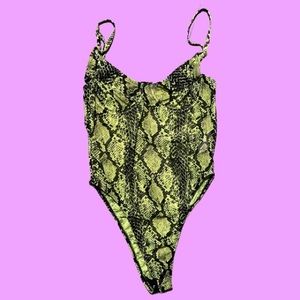 Snake print sheer bodysuit